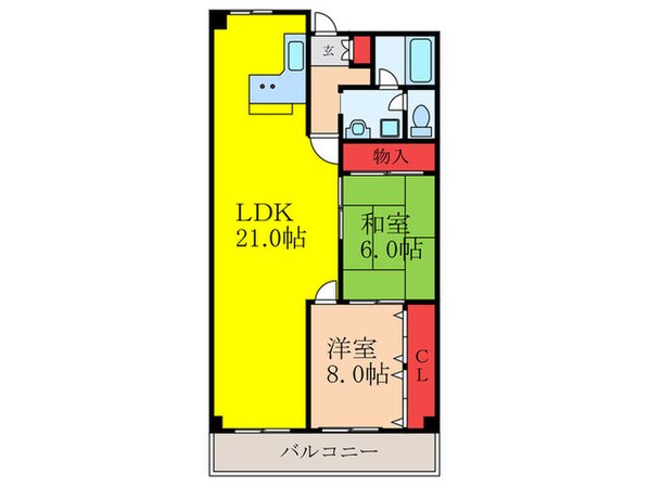 ユニハイム茨木(709)の物件間取画像